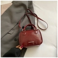 Mini sac à main en cuir verni bordeaux avec bandoulière fine et imprimé fashion - Rouge Vin Sans Pendentif