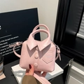 Minibolso rosa chic con forma de camisa para mujer con detalles de botones y correa - Rosa