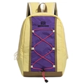 Japanese style drawstring backpack in yellow and purple contrast for outdoor leisure travel - Milk Apricot Yellow
