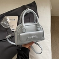Chic light blue minimalist pillow handbag with bow detail and detachable strap - No Pendant / Blue