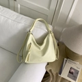 Versatile creamy beige hobo style backpack with soft leather texture and tassel detail - Yellow Without Pendant