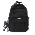 Zaino nero in nylon ad alta densità con etichetta KDMILD e design multitasche - Borsa Singola / Nero