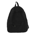 Minimalistischer schwarzer Rucksack aus gewaschenem Canvas mit großem Hauptfach - Schwarz