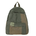Armeegrüner und Khaki Leinwand Rucksack mit Vintage-Farbblock-Design für Schule - Grün
