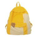 Gelber und beiger Rucksack im japanischen Stil mit Farblock-Design aus Segeltuch - Gelb