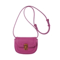 Elegante borsa a tracolla in pelle viola con fibbia in metallo da donna - Rosa Rossa