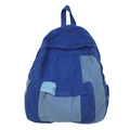 Japanischer Rucksack aus gewaschenem Canvas im Farbblock-Design in Dunkel- und Hellblau - Blau