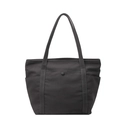Canvas tote bag for women in charcoal grey with spacious pockets and shoulder straps - Dark Brown
