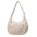 Bolso hobo chic blanco crema de cuero sintético con correa anudada y aro metálico - Blanco Roto