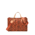 Gesteppte Tragetasche mit Leopardenmuster in Orange mit verstellbarem Riemen und Griffen - Orange