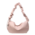 Chic pink pleated cloud bag for women featuring a stylish crescent shape and PU leather - Pink