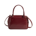 Sac à main Boston rouge foncé brillant avec fermetures dorées et bandoulière amovible - Sans Pendentif / Rouge Ancorra