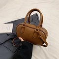 Bolso vintage de cuero PU marrón con relieve ATN y detalles de herrajes oro - Marrón (Sin Colgante)