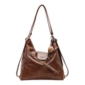 Zaino hobo vintage in finta pelle marrone con spallacci e ciondolo a forma di orso - Con Ciondolo / Marrone