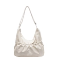Sac hobo blanc crème chic avec plis en cuir végétalien pour un style minimaliste - Blanc