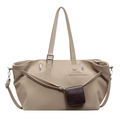 Borsa tote beige minimalista con astuccio marrone e tracolla regolabile rimovibile - Cachi