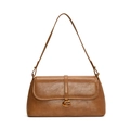 Bolso de hombro marrón chic con acabado caramelo pulido y elegante hebilla G dorada - Albaricoque