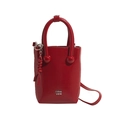 Rote Mini-Handtasche aus Ölwachs-Leder mit kugelförmigem Metallgriff - Rot