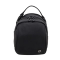 Bolso deportivo de nailon negro con doble cremallera y detalle de logotipo M de metal - Negro
