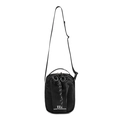 Veelzijdige zwarte nylon crossbody telefoontas met verstelbare riem en trekkoordsluiting - Zwart