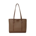 Elegante borsa tote marrone in pelle con trama litchi e spalline lunghe per il pendolarismo - Marrone