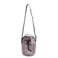 Lavendelpaarse en crème nylon crossbody telefoontas met trekkoord en schouderband - Paars