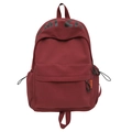 Waterproof burgundy casual backpack with large capacity and minimalist design for students - Red
