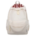 Cremeweißer minimalistischer Rucksack mit markantem roten PINK-Buchstabenaufdruck - Weiß