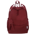 Dunkelroter minimalistischer Freizeitrucksack mit weißem ANIA-Schriftzug für Damen - Rot