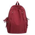 Mochila ligera de color rojo oscuro de gran capacidad con múltiples compartimentos con cremallera - Rojo
