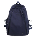 Mochila minimalista de nailon azul marino con varios bolsillos y logo de osito - Azul oscuro