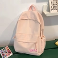 Minimalistischer hellrosa Rucksack aus Canvas mit großem Fassungsvermögen und Logo - Rosa - Ohne Anhänger