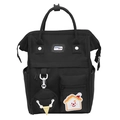 Sac à dos décontracté noir pour femme avec détails contrastés et petit sac rond inclus - Noir