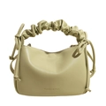 Elegante borsa a cuscino verde pistacchio con manico a pieghe in ecopelle - Verde