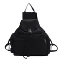 Minimalistischer schwarzer Taktischer Rucksack mit Schnallenverschluss und Nylongewebe - Schwarz
