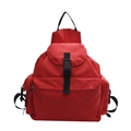 Klassischer roter Nylon Rucksack mit schwarzer Schnalle und Multi-Taschen Design - Rot