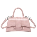 Borsa a mano rosa a clessidra con trama stropicciata vintage e tracolla rimovibile - Rosa