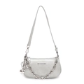 Sac bandoulière chic gris clair avec chaîne en métal et breloque chien ballon - Gris + Pendentif Chien Ballon