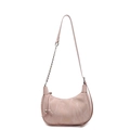 Sac à épaule hobo rose avec motif marbre et détail élégant de bandoulière en chaîne - Rose