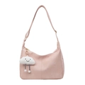 Sac fourre-tout demi-lune rose en similicuir avec charmant pendentif nuage - Pink With Cloud Charm