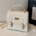 Creamy white backpack with cute cartoon embossing and golden metal hardware detail - Off-white - No Pendant