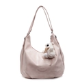 Sac hobo rose en similicuir avec pendentif koala en peluche et détail du logo de la marque - Rose Avec Pendentif Chien en Peluche