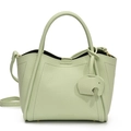 Lichtgroene handtas met litchi textuur, CHERIMATE logo en schattige olifant hanger - Groen