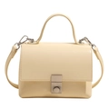 Beige crossbodytas van imitatieleer met metalen slot en een afneembare schouderriem - Lichtgeel (Zonder Hanger)