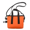 Compact orange water-resistant Dupont paper crossbody bag with black handles and strap - Orange