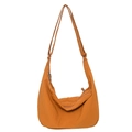 Bolso bandolera minimalista de nailon color jengibre con correa ajustable y gran capacidad - Naranja