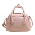 Borsa bowling vintage rosa chiaro con logo a rilievo e tracolla rimovibile - Rosa Chiaro (Senza Ciondolo)
