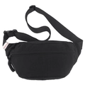 Minimalist black washed canvas crossbody bag with adjustable strap for sports and travel - Black