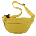 Unisex minimalist ginger yellow washed canvas crossbody bag with adjustable wide strap - Yellow