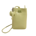 Minimalist light green glossy leather crossbody phone bag with cute elephant charm - Green